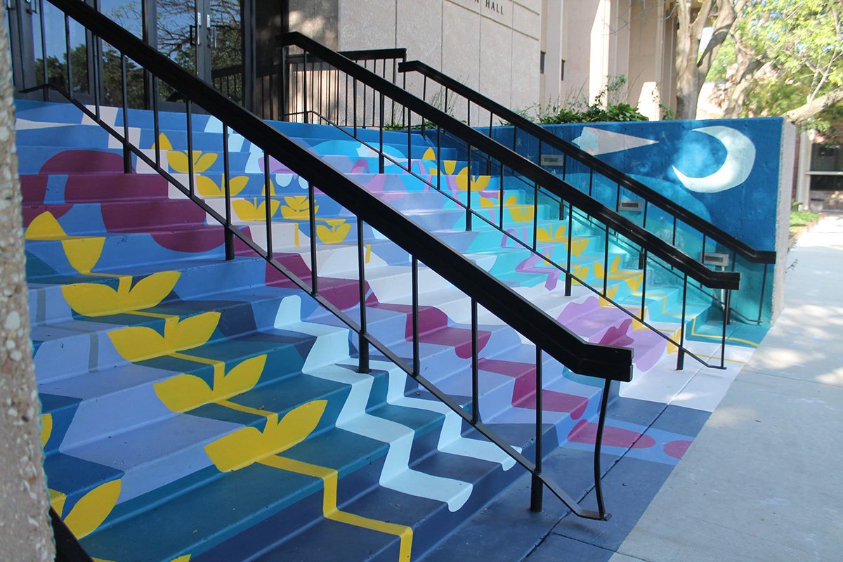 Portfolio | Sarah Myose — Art & Marketing Work Clinton Hall Stairs Mural — image 3