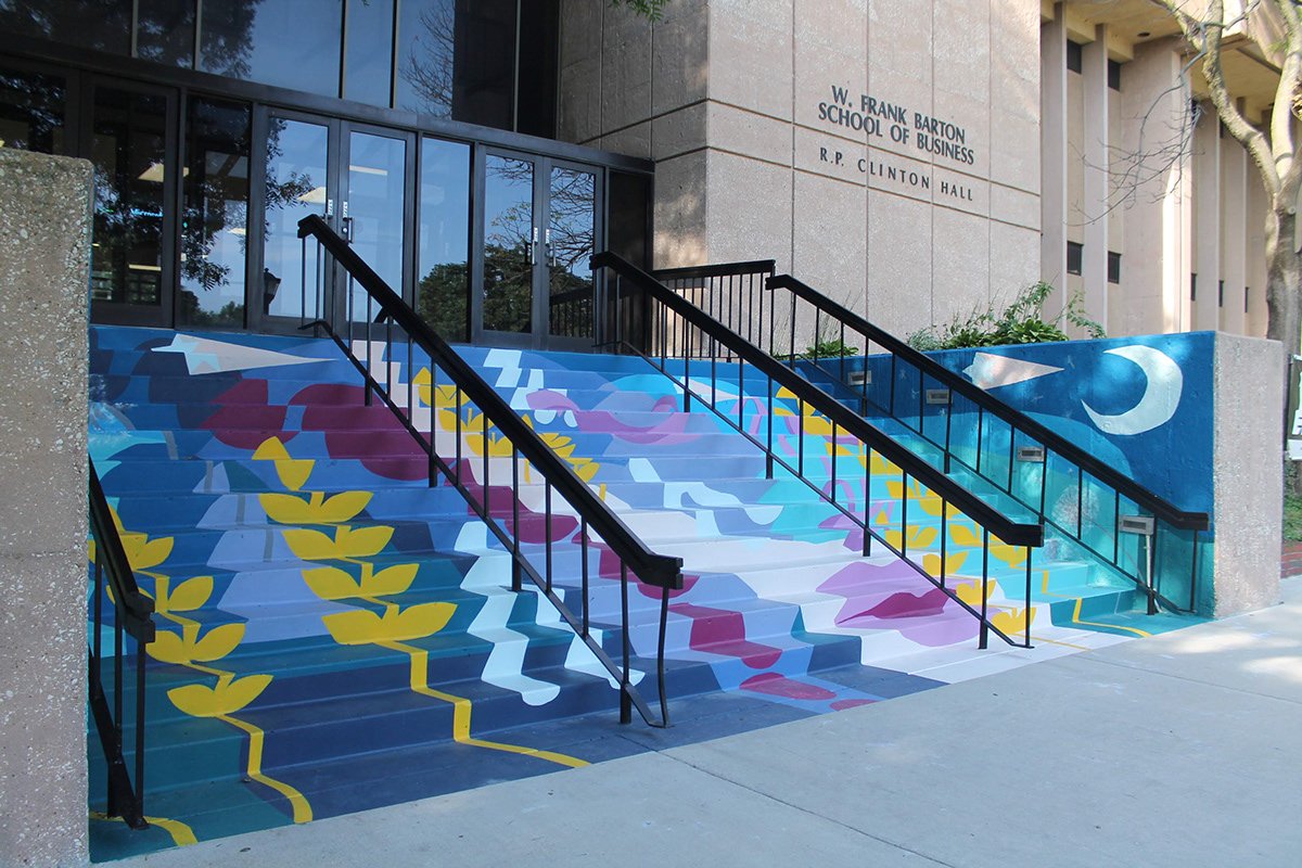 Portfolio | Sarah Myose — Art & Marketing Work Clinton Hall Stairs Mural — image 4