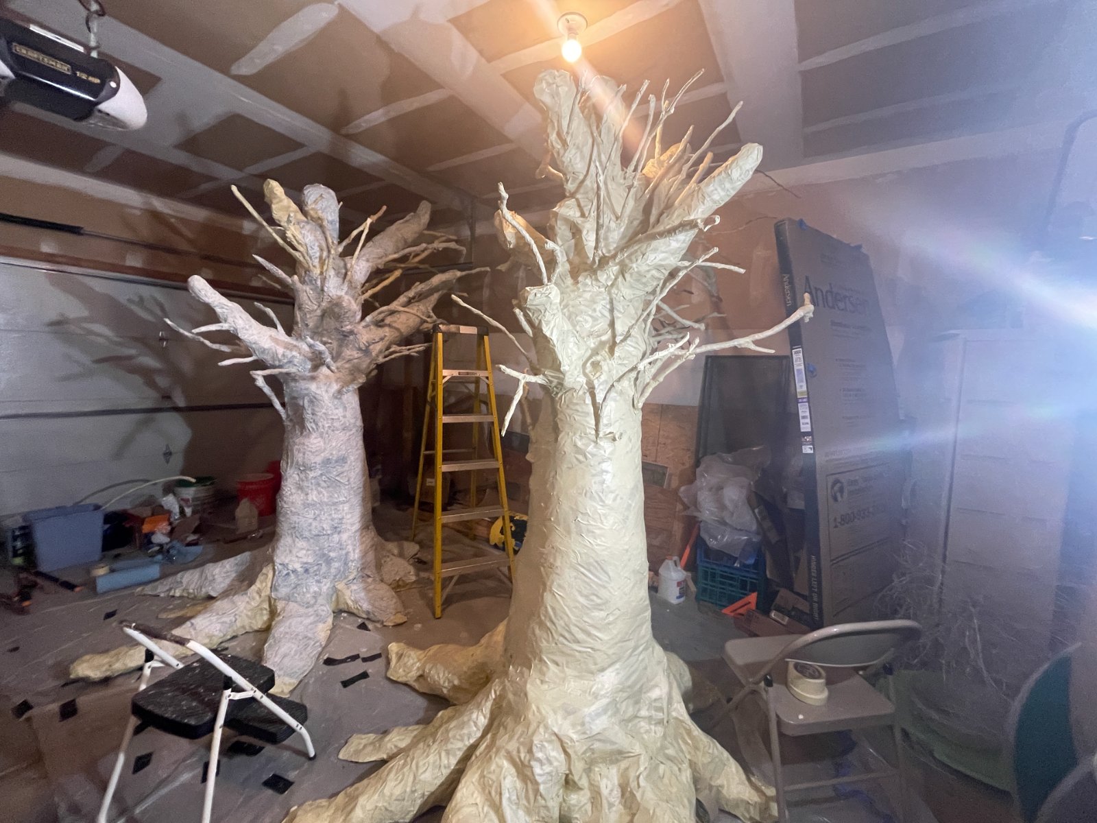Portfolio | Sarah Myose — Art & Marketing Work Covering the Wish Trees in paper mache to form the bark