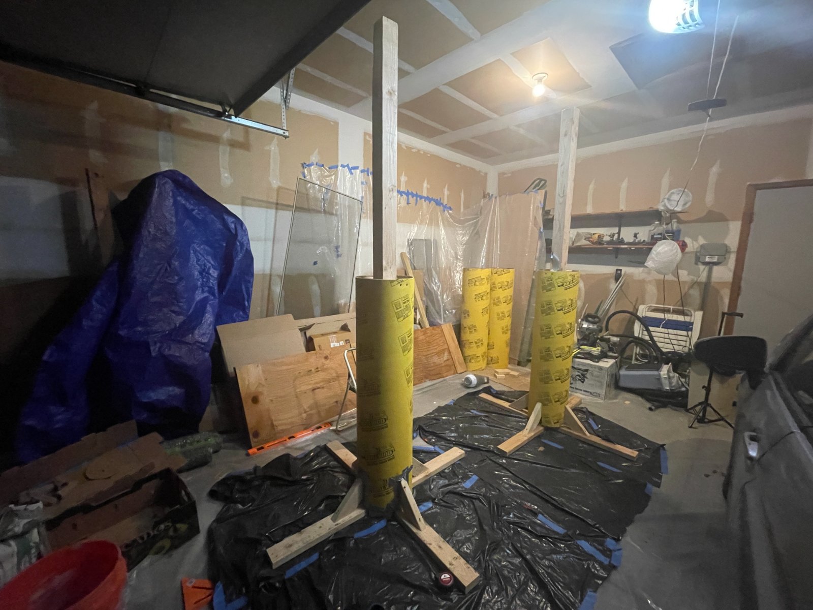 Portfolio | Sarah Myose — Art & Marketing Work Building the Wish Trees trunk forms in the studio